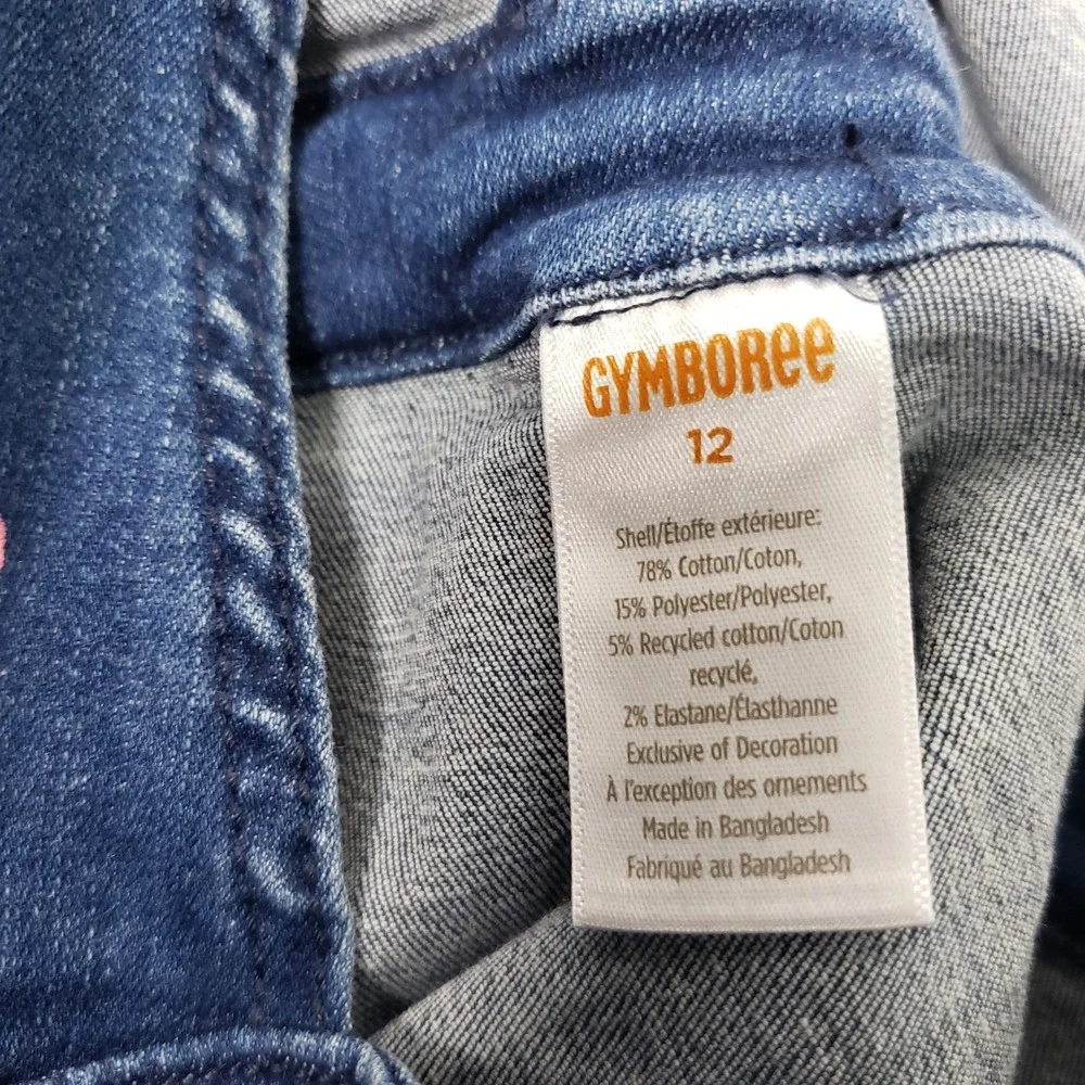Gymboree Girls Denim Overalls Dress Artist‎ Paint Splatter Size 12